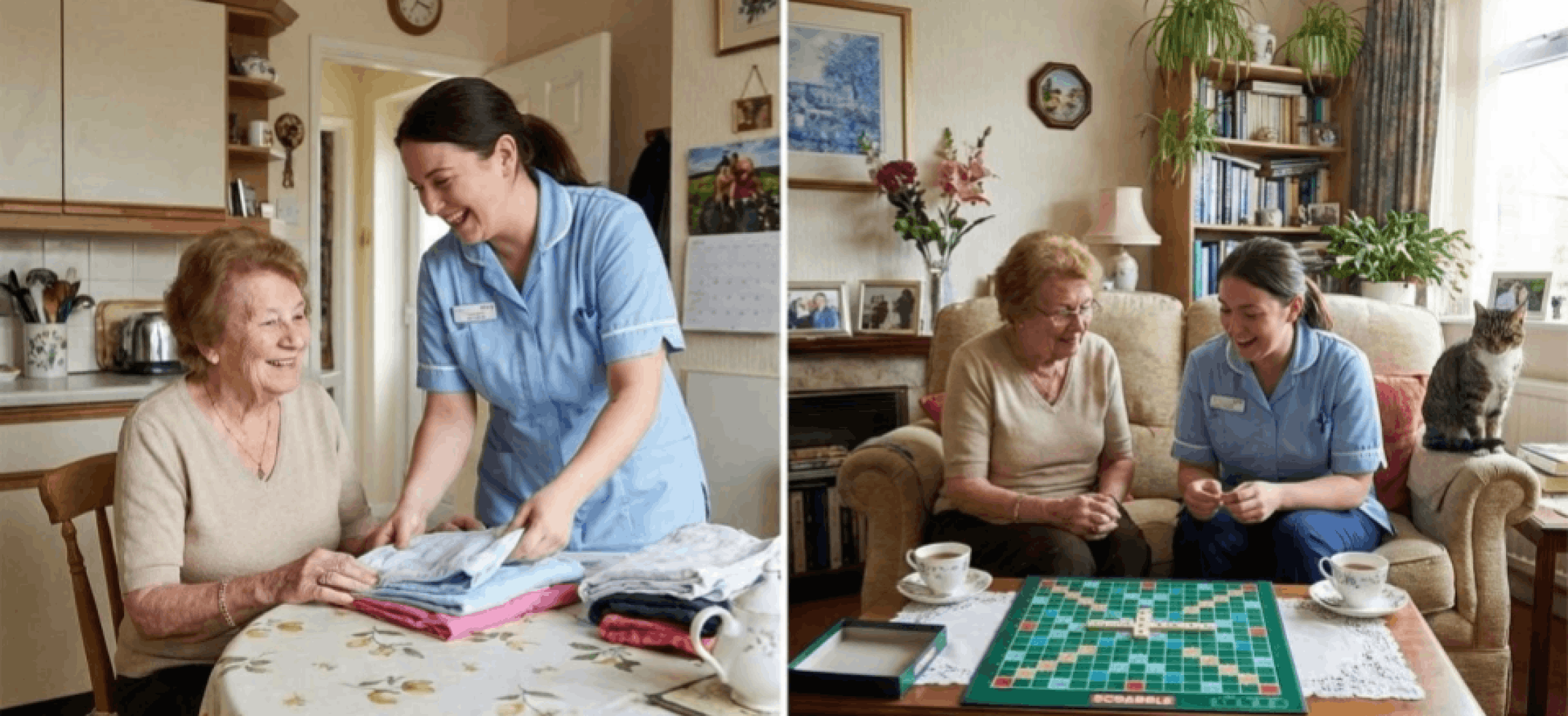 Afbeelding van zorg en welzijn team biedt het volledig pakket thuis